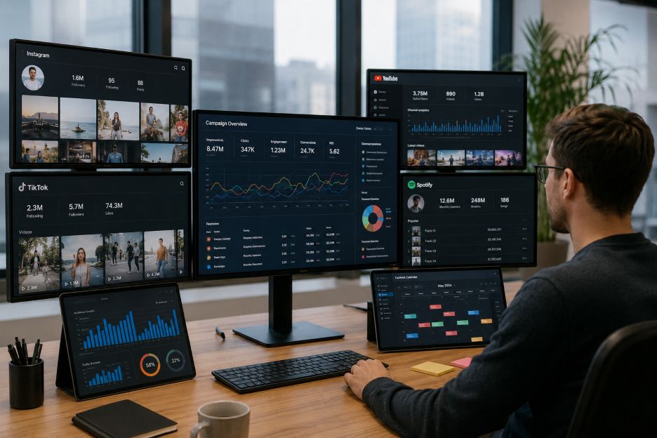 Focused professional in a modern office