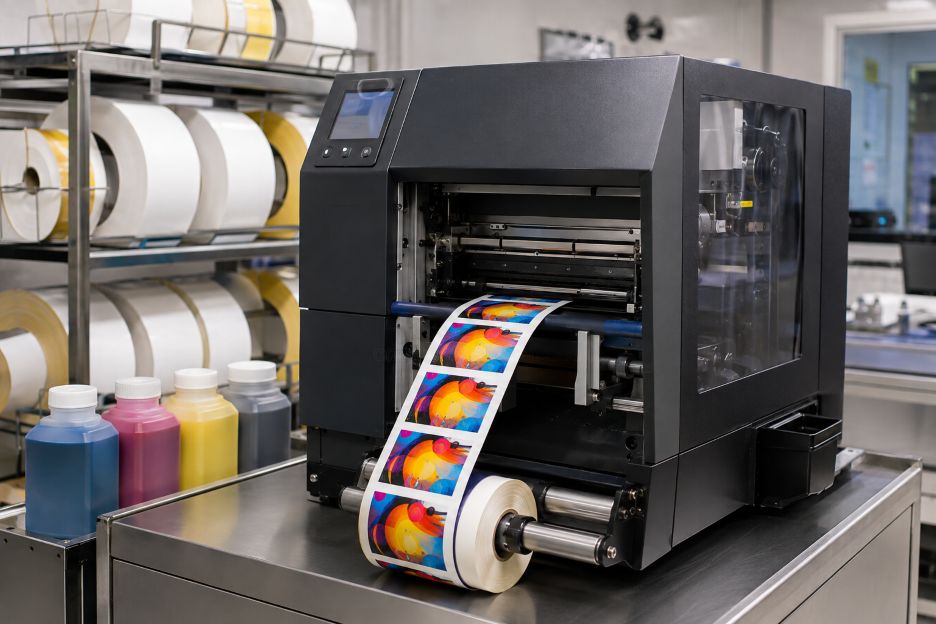 Industrial Inkjet Printer Producing Vivid Labels